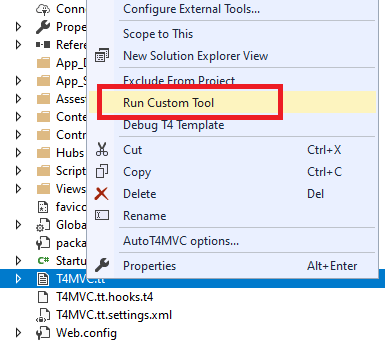 chạy t4mvc